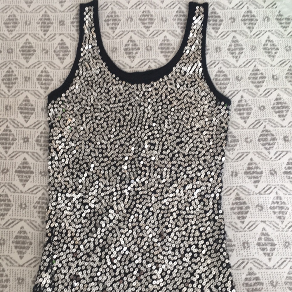 Glitter sequin tank top